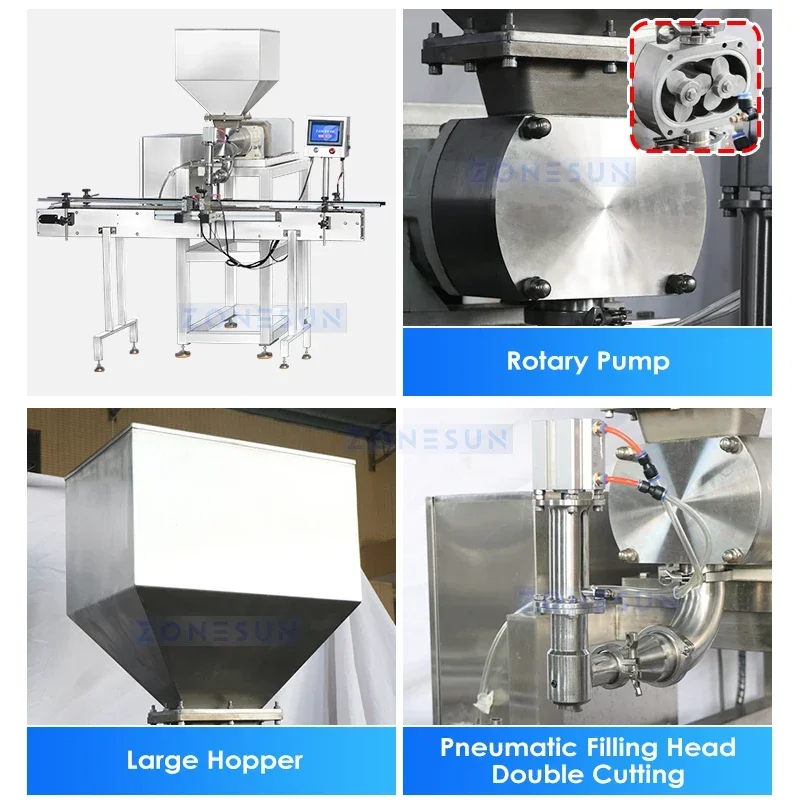 ZONESUN Meat Sauce Bottling Production Line Thick Paste Filling and Capping Machine Packaging Equipment ZS-FAL180B5