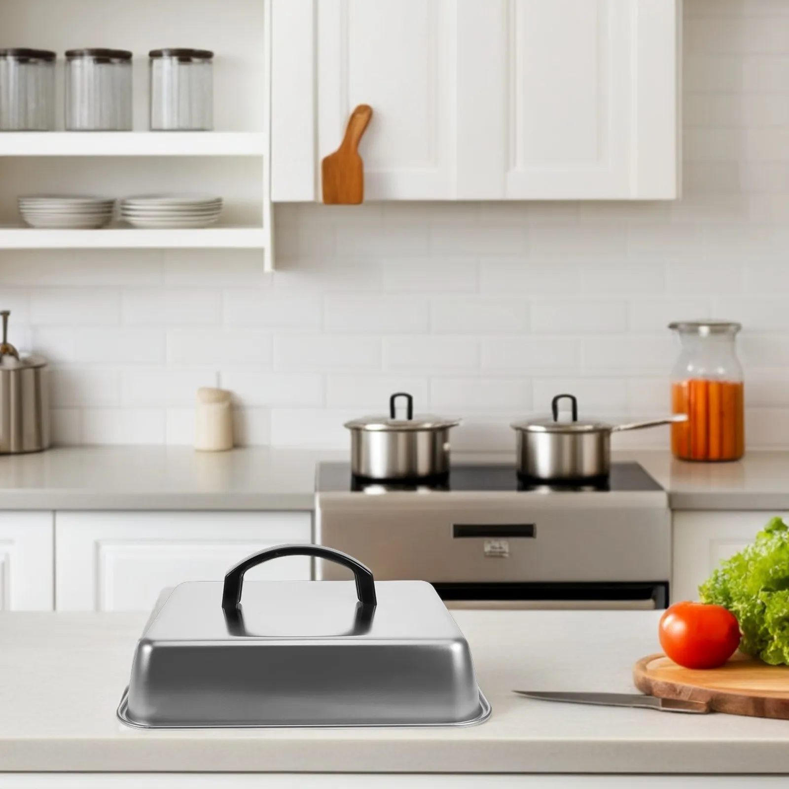 

Прямоугольная крышка для гриля на открытом воздухе, крышка для жаровни, металлическая крышка для кастрюли, термостойкие кухонные принадлежности