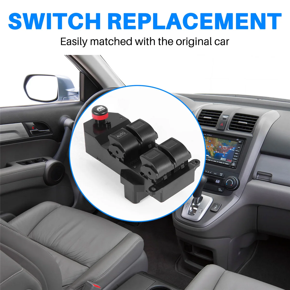 35750-S5A-A02ZA Power Window Switch for Honda Civic 2001-2005 CRV 2002-2006 Driver Side Window Master Control Switch