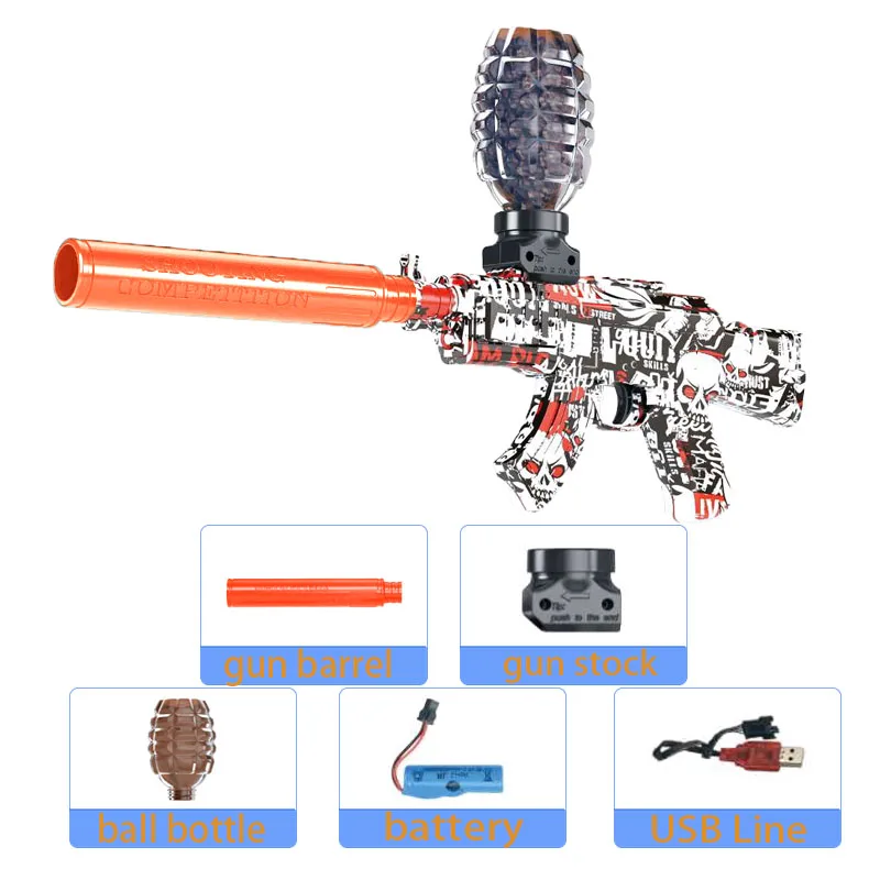 Elektryczny pistolet AK, zabawka, pistolet na kulki żelowe, automatyczny, zasilany, do zabawy na zewnątrz, interaktywna gra, prezent dla dorosłych. — 2
