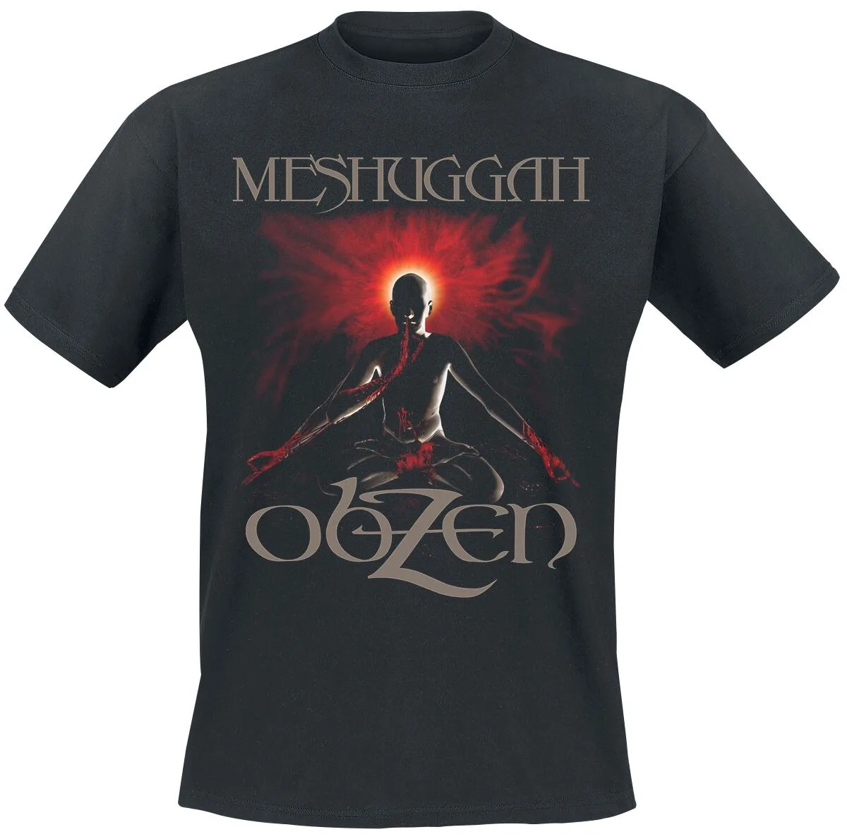 Meshuggah ObZen Meditation Figure Print T-Shirt, 100 % Baumwolle, lässiges neutrales T-Shirt, Djent Metal Streetwear