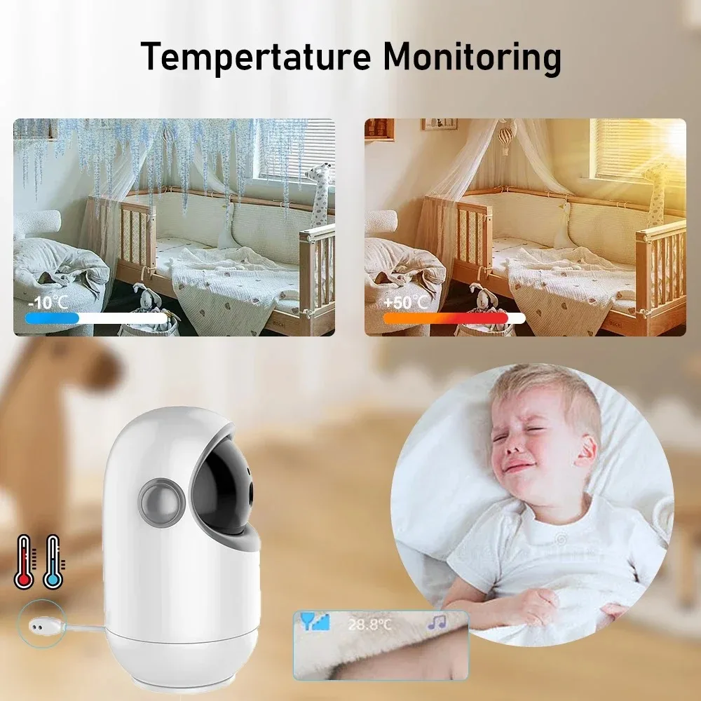 Baby Monitor Vídeo sem fio com controle remoto, 2 Way Intercom, Night Vision, Vigilância de Segurança, Pan and Tilt Camera, 2.4G, 4,3 em