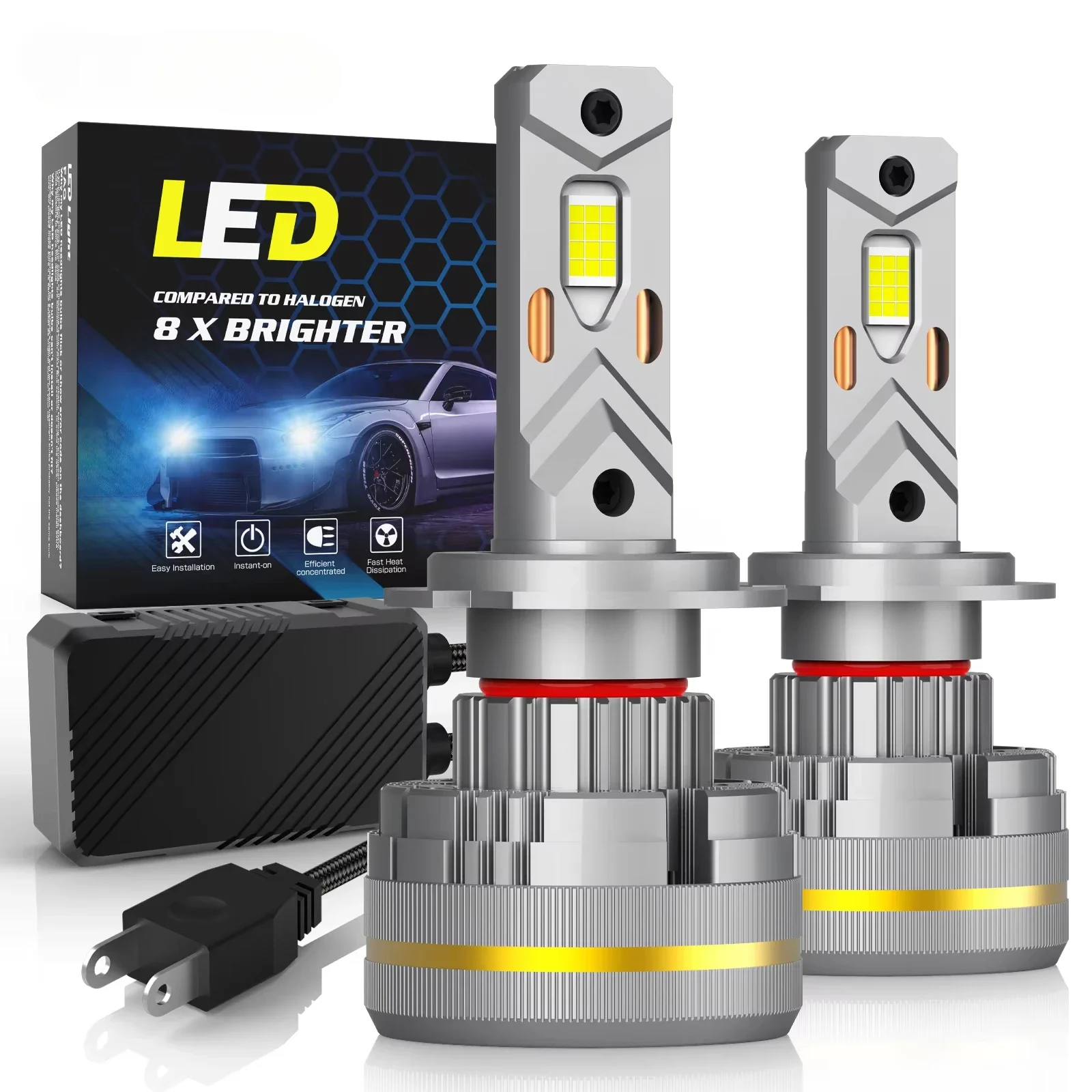 

High Power H7 200W LED Headlight Super Bright Car Light Bulb 9005 9006 H4 Lamp Canbus No Error H1 H8 H11 Headlight