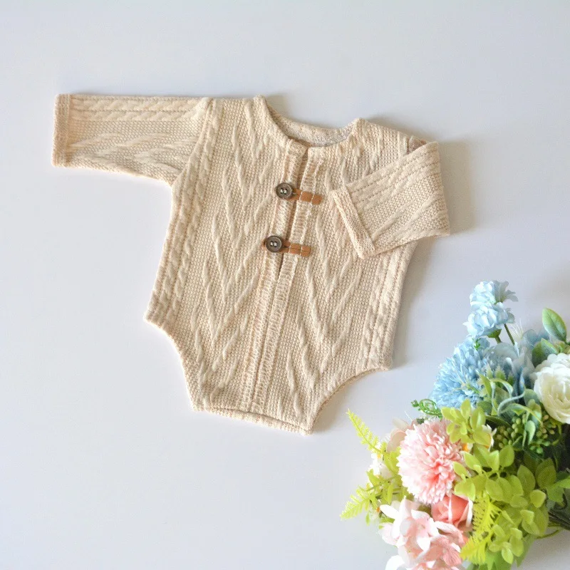 Knitting Newborn Photography For Newborns Boy Costume Props Articles Girl Birth Infant Clothes Items Shooting Overalls Outfit