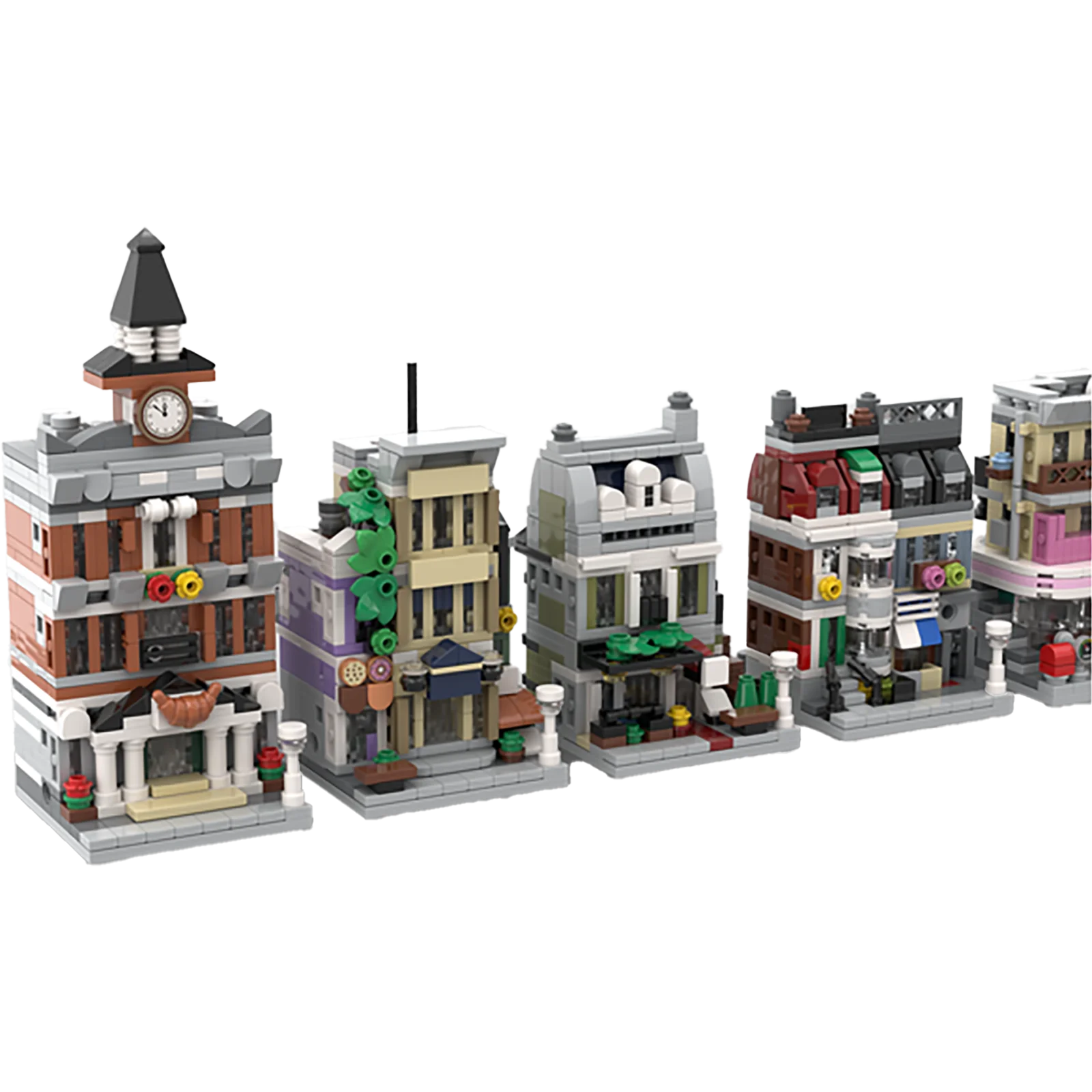 

Мини-уличный вид, серия строительных блоков, кафе, полицейский участок, ресторан, украшения MOC, сборочные кирпичи, детские игрушки, подарки