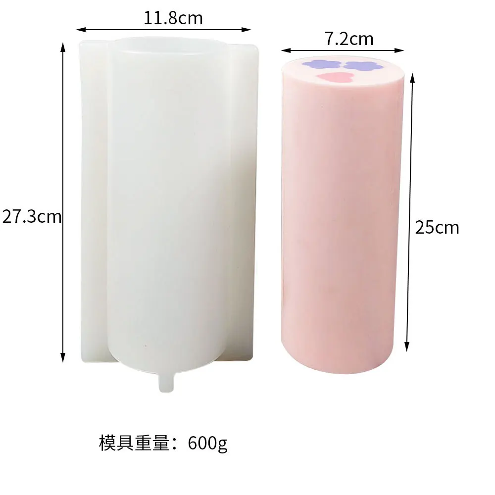 Silicone Big Cylinder Handmade Soap Mould 7.2cm Diameter Large Soap Tube Mold Handmade Soap Candle Molds 1KG Soap Making Tools