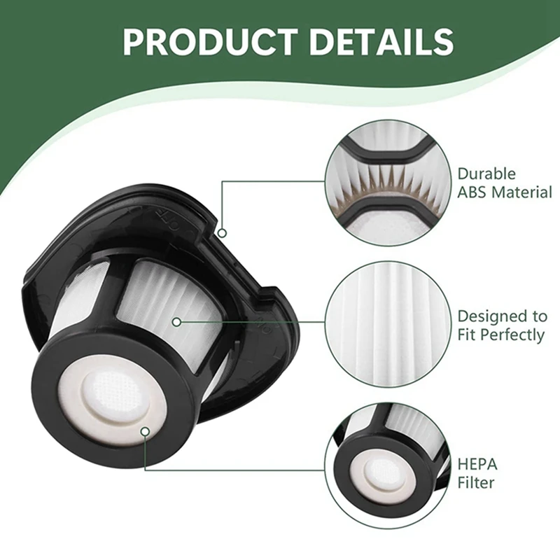 ABUD-เปลี่ยนแผ่นกรอง HEPA สําหรับ Bissell 2284W, 2390, 2389, 2390A เครื่องดูดฝุ่นมือเปรียบเทียบกับชิ้นส่วน 1614212 , 1614203   & 1614204