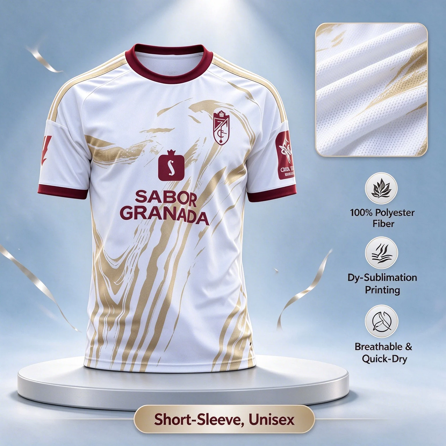 2026 New Granada CF Men Soccer Jersey Colors Optional Short Sleeve Football Shirt Quick‑Dry Breathable Polyester Sport Top Crew