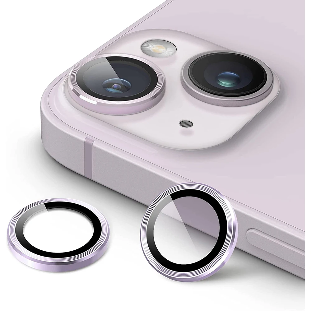 Lila Gehärtetes Glas Metallring Kameraobjektivschutz für iPhone 17 16 15 14 Plus 13 Pro Max 12 Mini 11 Handy-Zubehör