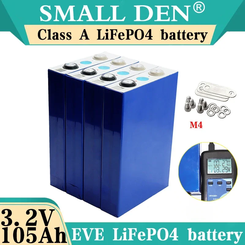 4 Stück brandneue Original EVE 3,2 V 105 Ah Lifepo4-Batteriezellen DIY 12 V 24 V 48 V Elektrofahrzeug RV Solarzellenpaket EU/US-belastungsfrei