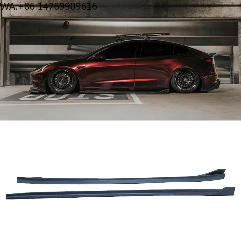 

V Style Matte Carbon Fiber MODEL 3 Side Skirt Body Kits for MODEL 3 2014-2021