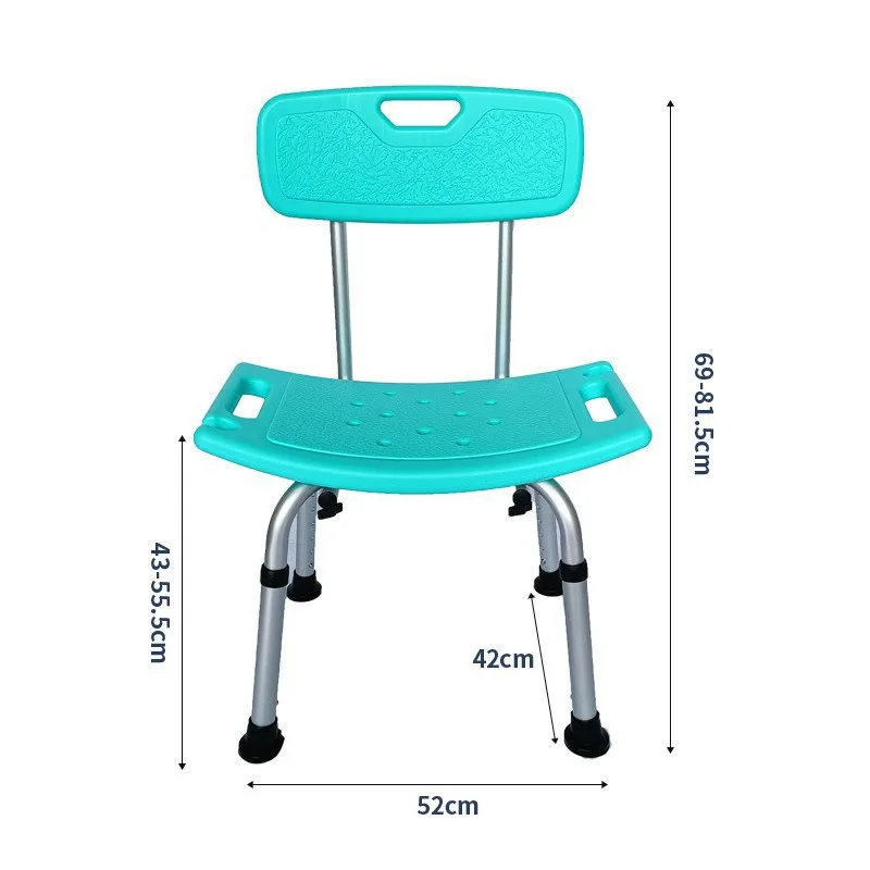 Duschstuhl für ältere Menschen aus Aluminiumlegierung, rutschfester Badhocker mit Rückenlehne, höhenverstellbarer Duschstuhl für die Schwangerschaft