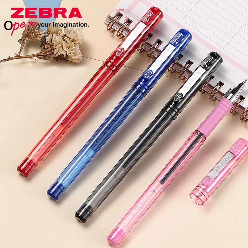 

5pcs Japan ZEBRA Gel Pen JJ1 Quick-drying Waterproof Writing Zgrip Cap Type Black Pen 0.5mm Bullet Stationery Office Accessories
