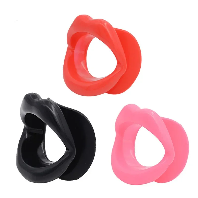 Silicone boca aberta gag para adultos fetiche oral bondage boca plug lábios forma erótica fixação oral o anel dilatador