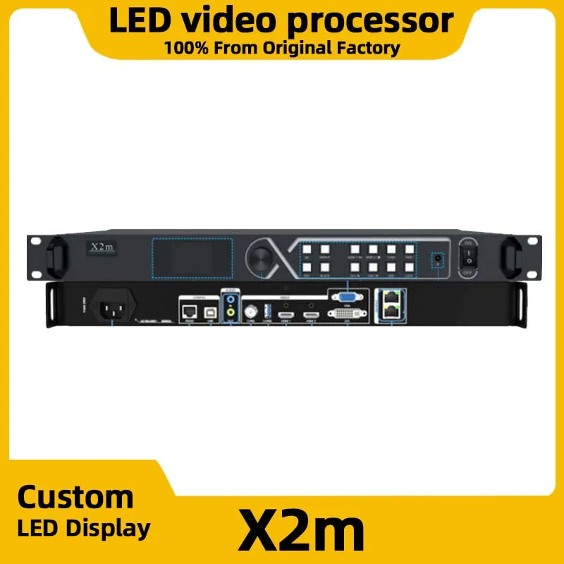 LED Display Screen Colorlight X2m Video Processor RGB Full Color Module Indoor Video Wall Controller USB Port Supports HDMI DVI