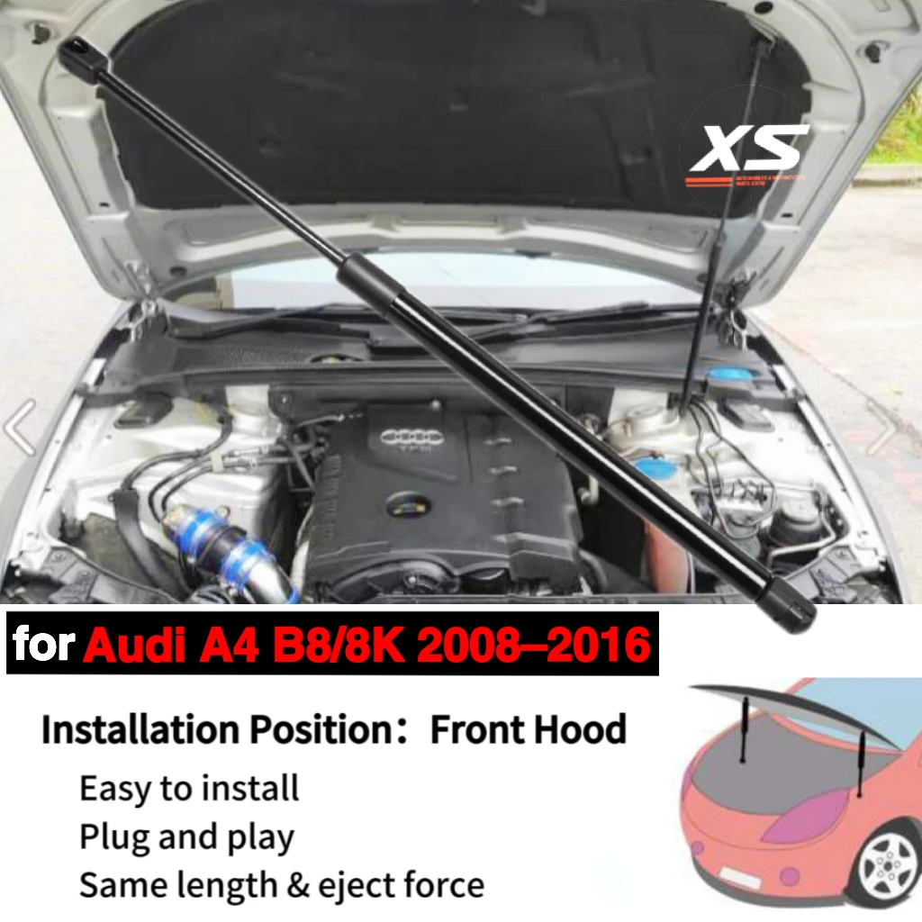 1PC Rozpórka maski do Audi A4 B8 8K 2008-2016 Przednia maska Podnośnik sprężyny gazowej Amortyzator Amortyzator hydrauliczny pręta z włókna węglowego