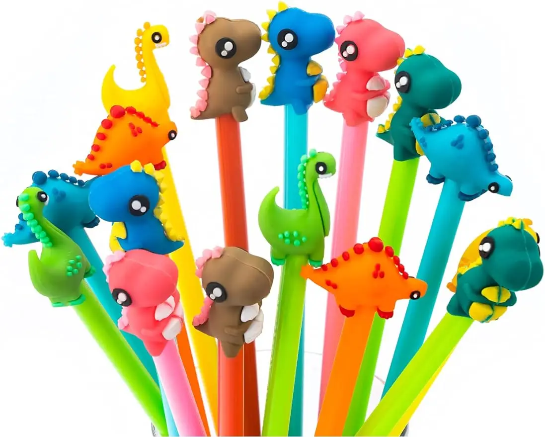 Back To School Supplies - Dinosaur Gel Ink Pens Cute Cartoon Writing Tools for Children and Teens Kawaii Stationary