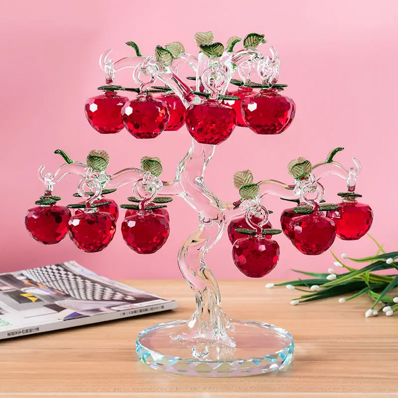 

Home Decoration Crystal Apple Tree Safe Tree Living Room Creative Decoration Gift Porch Tv Cabinet Wine Cabinet Ornaments