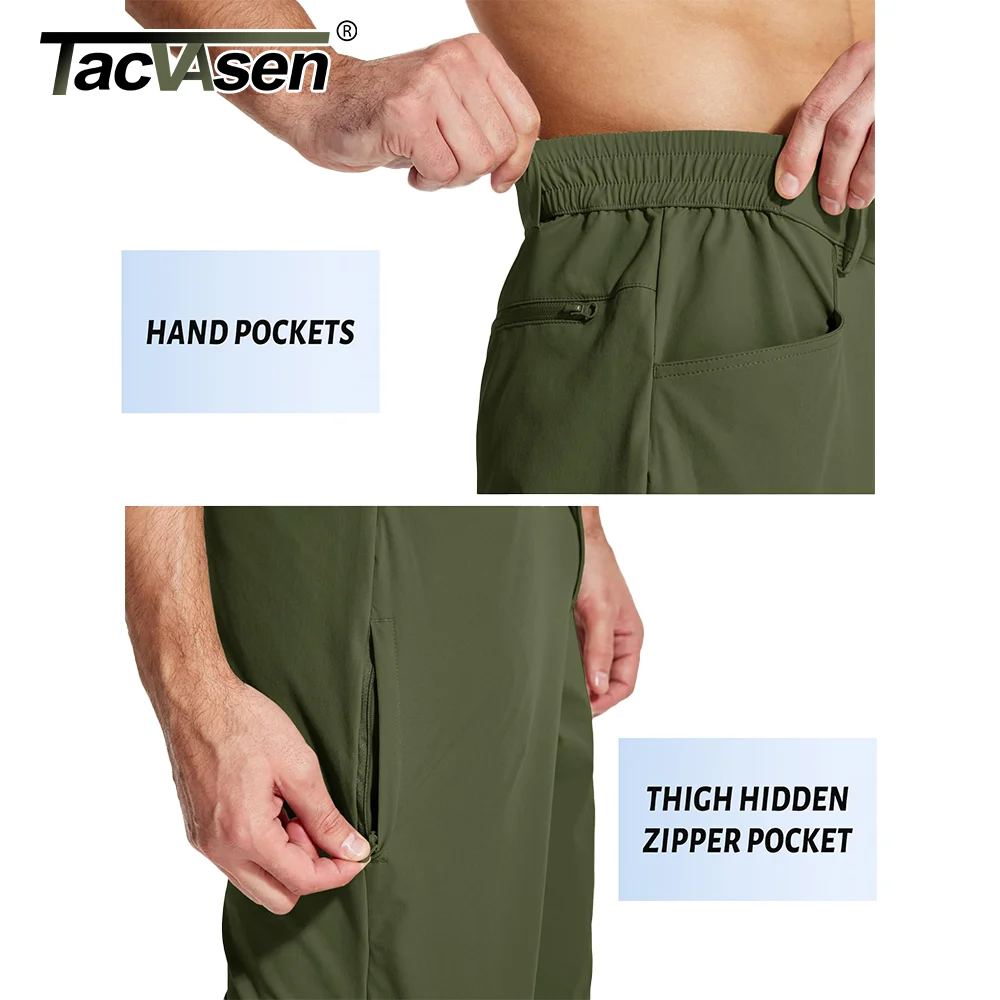 TACVASEN Quick Dry Hiking Pants Mens Lightweight Cargo Work Pants Side Pocket Waterproof Outdoor Trekking Fishing Pants Trousers