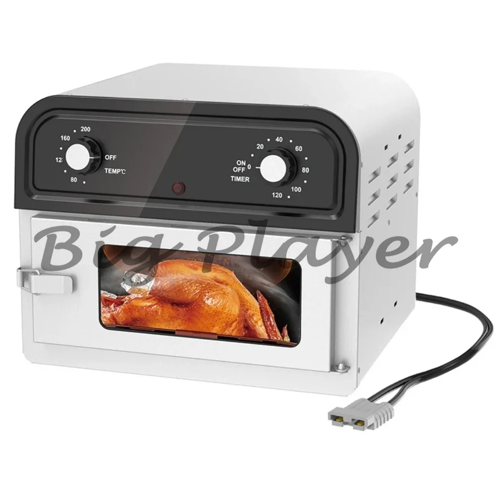 12V Portable Air Fryer Oven 300W - Compact DC Convection Oven for RV Camping and Truck Road Trips