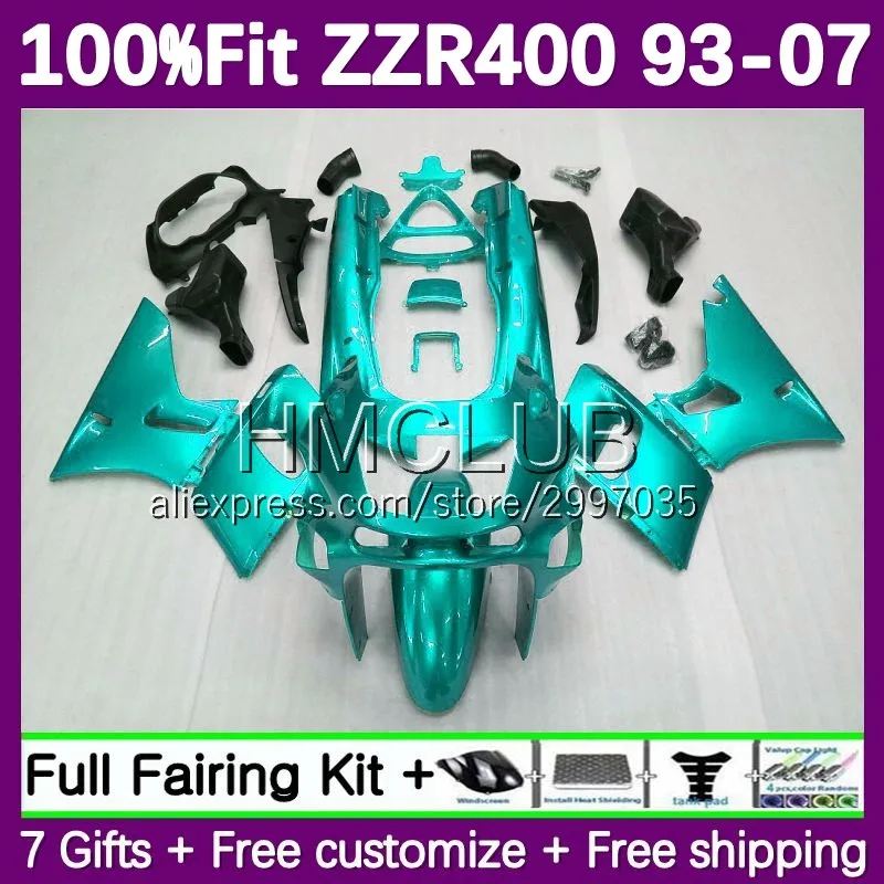 Fairing For KAWASAKI NINJA ZZR400 ZZR 400 122No.127 cayn glossy ZZR-400 93 94 95 96 97 98 99 00 01 02 03 04 05 06 07 Injection