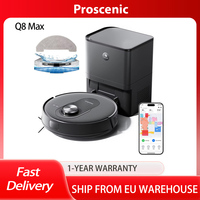 Proscenic Q8 Max Robot Vacuum and Mop Combo with Self-emptying Station,  200min Runtime, 3 Cleaning Modes,Max 4200Pa Suction, Sm