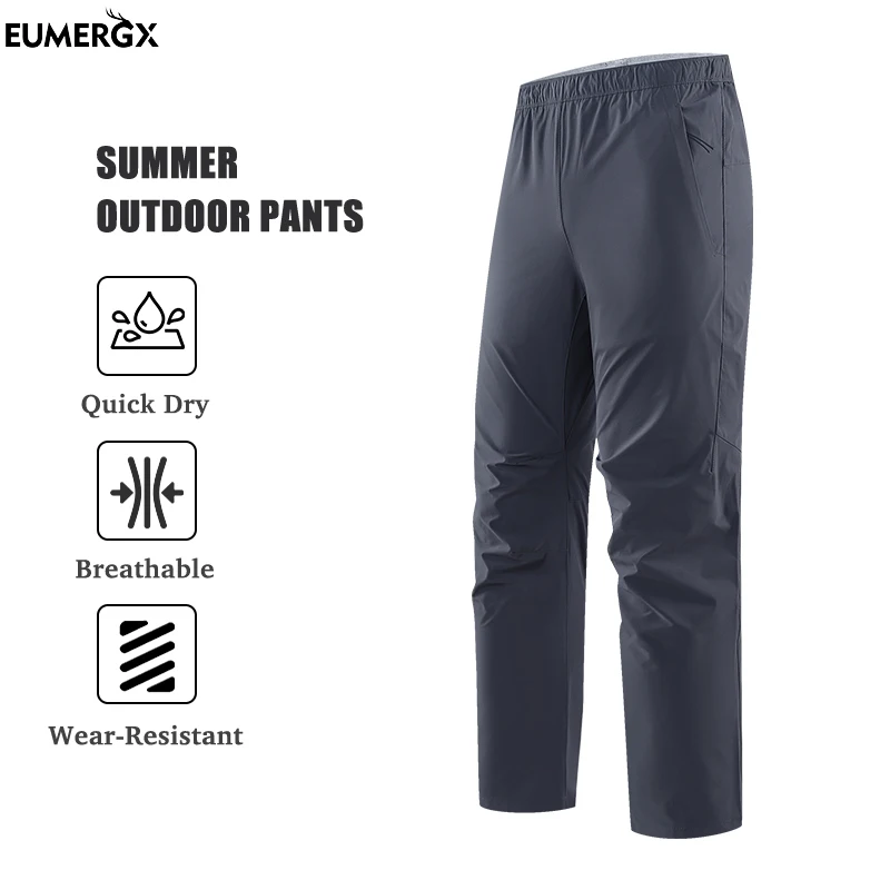 

EUMERGX Unisex Summer Quick Drying Pants Hiking Climbing Trekking Mountaineering Trousers Men Women Waterproof Sports Pants