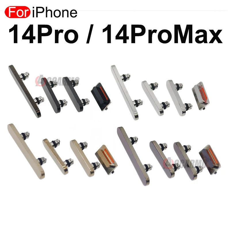 Aocarmo For Apple iPhone 14 Pro Max 14Pro 14PM Full Set Side Key Power On Off Volume Mute Buttons Replacement Parts