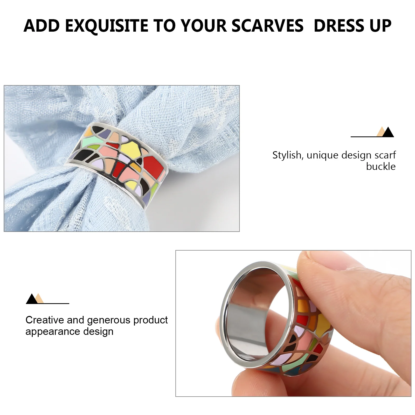 

Vintage Buckle Creative Scarf Ring Titanium Steel Premium Scarf Clip Durable Rust Resistant Lightweight Fashion Accessory For