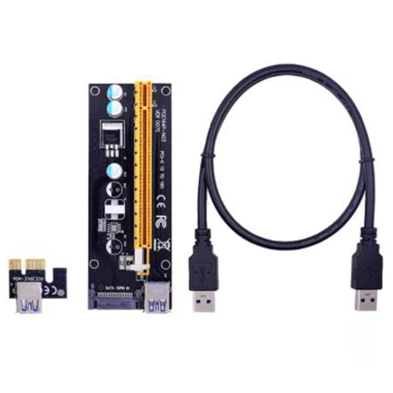 

Райзер-карта VER006 PCI-E, расширитель 1X до 16X, 15 контактов SATA, 100 см, 60 см, USB 3,0