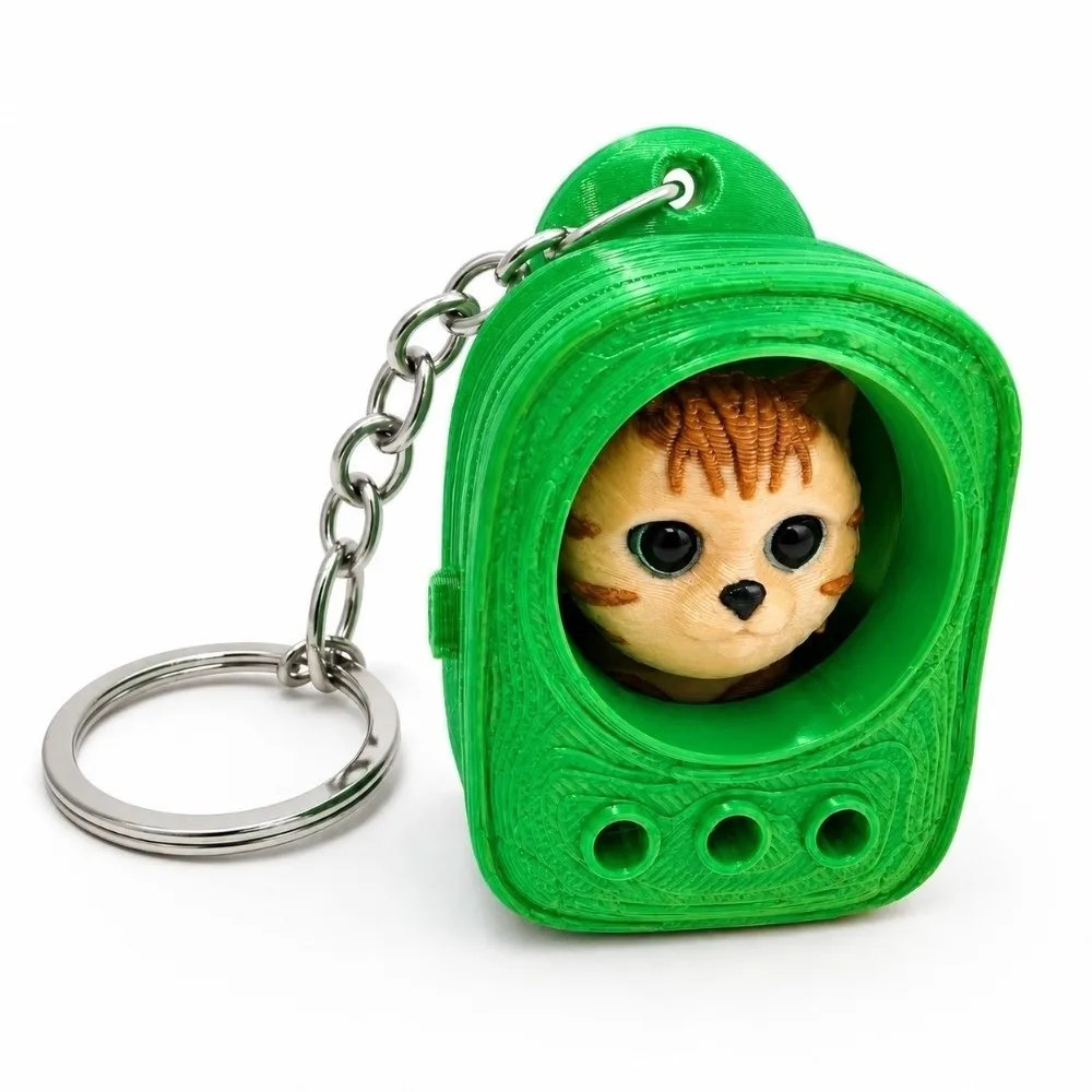 PLA 3D Printed Keychain Lightweight Build Vibrant Shades Trendy Bag Charm Vivid Smooth Finish Micro Kitten Bag Trendy Youth