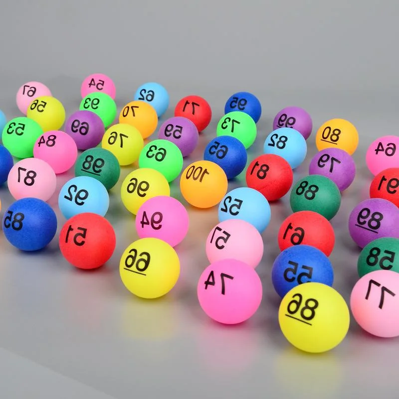 50pcs Colorful Ping Pong Balls with Numbers 40mm Mixed Colors Table Tennis Balls for Entertainment Lottery Family Games Activity