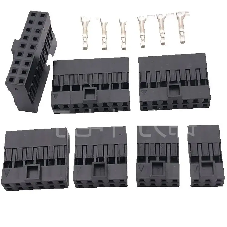 50PCS DuPont 2.54mm bumped, foolproof low-profile DuPont rubber shell double-row connector plug