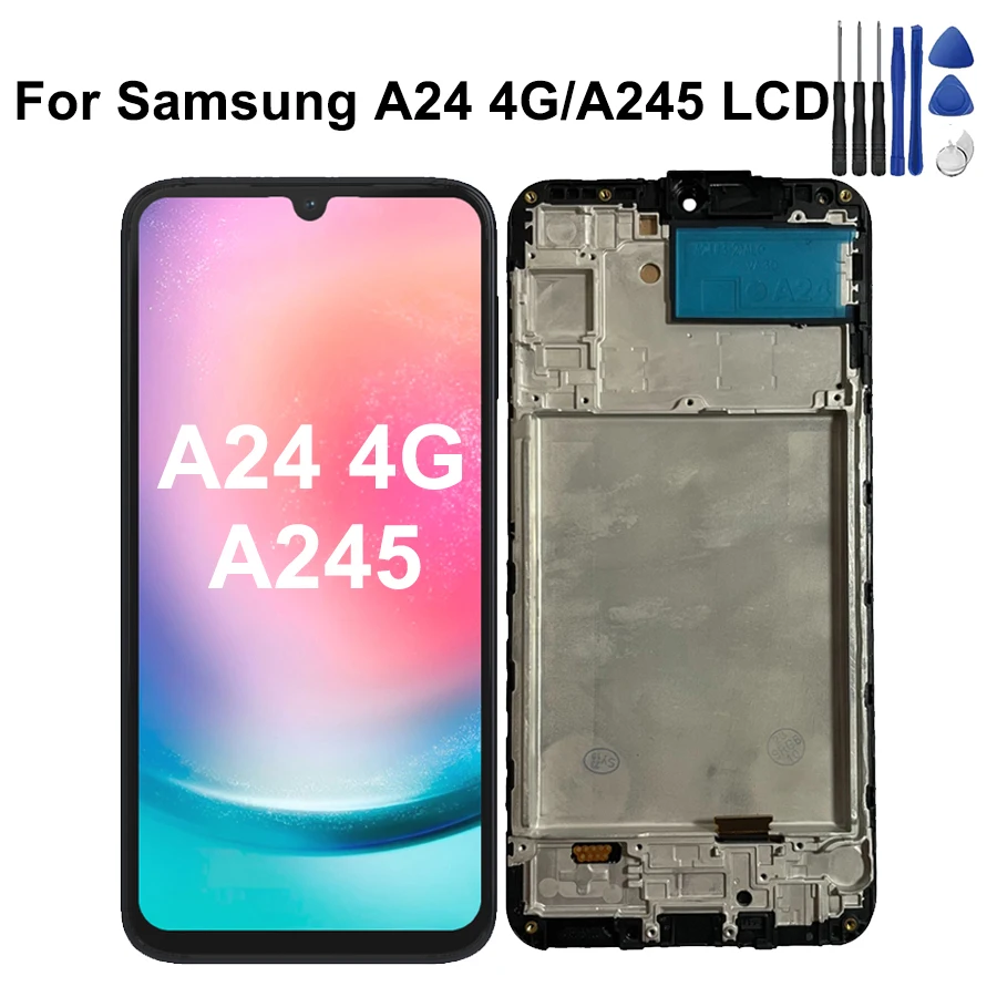 OLED LCD For Samsung A24 4G Display A245 A245F A245M A245N LCD Screen Touch Digitizer Assembly Replacement