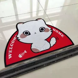 VIKAMA Semi-circular Cartoon Door Mat Bedroom Bathroom Floor Door Mat Non-slip Pet Mat Washable Dirt-resistant Non-slip Carpet