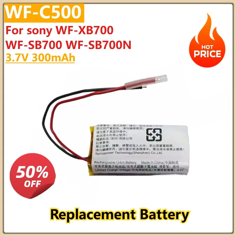 

New High Quality 3.7V 300mAh Battery For Sony WF-XB700 WF-C500 WF-SB700 WF-SB700N Charging Case WH-CH510 Fits 1185-0911 621733