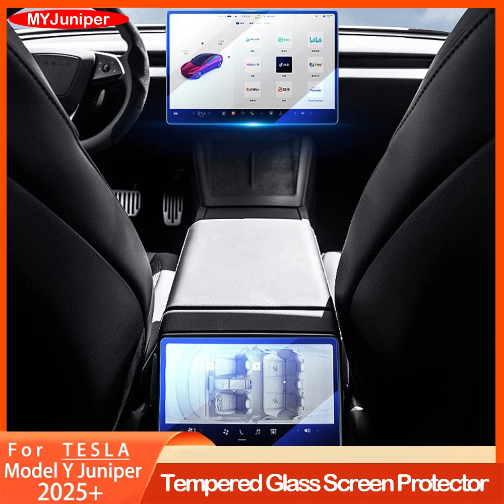 

Tempered Glass Film Screen Protector for New Tesla Model Y Launch 2025 Model 3 Highland 2024 Center Rear Touch Screen Protective