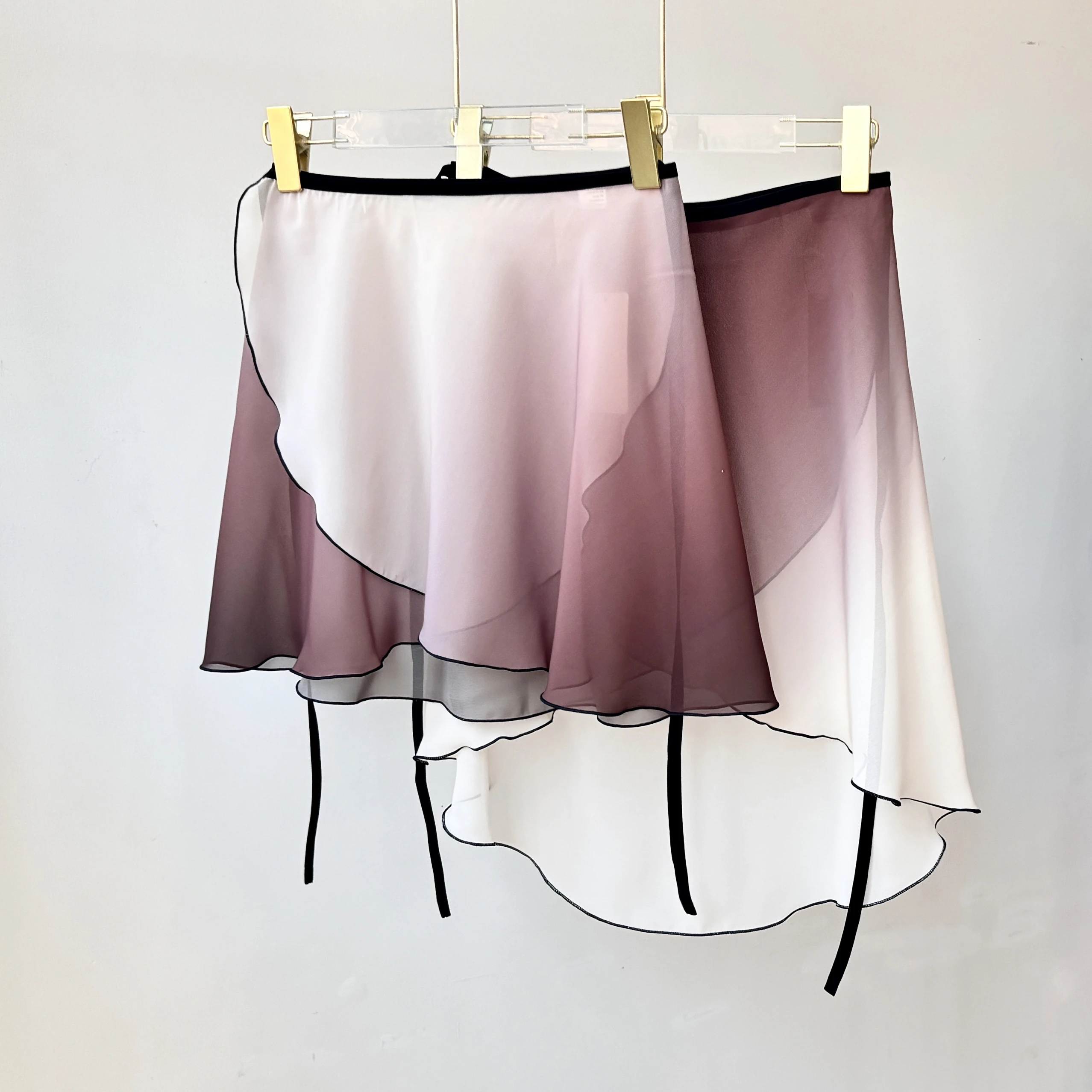 Ballet Dance Skirt Half-length One-piece Women's Long Gown with Belt Coffee Gradient Color Ballet Costume Adult Size