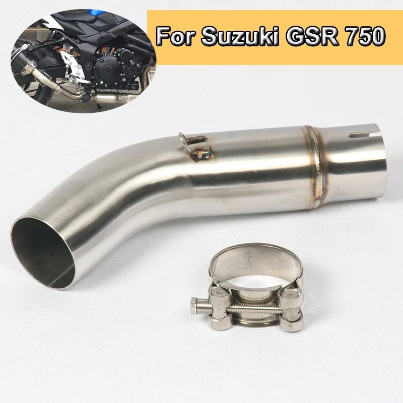 Slip-on für Suzuki GSR 750 GSX-S750 Motorrad-Auspuff-Schalldämpfer, mittleres Verbindungsrohr 2015–2022