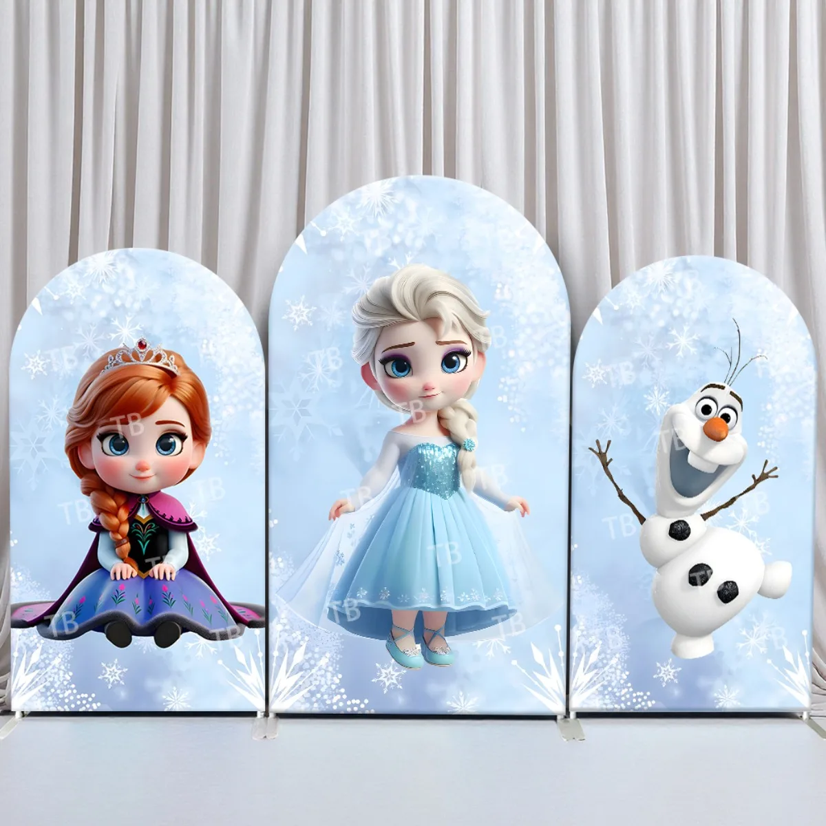 

Frozen-Themed Arch Backdrop Cover Ice Princess Elsa for Baby Shower Kids Birthday Party Photo Background Elastic Fabric Decor