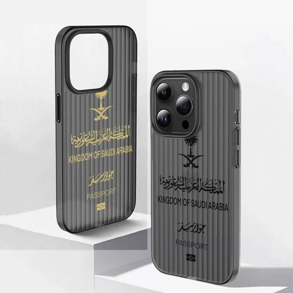 المملكة العربية السعودية جواز السفر جراب هاتف المموج نمط جراب هاتف آيفون 17 الهواء 16 15 14 13 12 11 زائد برو ماكس ماتي غطاء