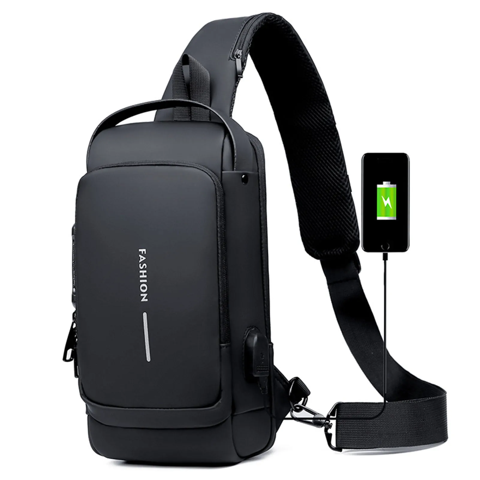 Outdoors Travel Sport Shoulder Bag Large Capacity Adjustable Usb Charging With Password Lock Anti-Theft Chest Bag For Male Women