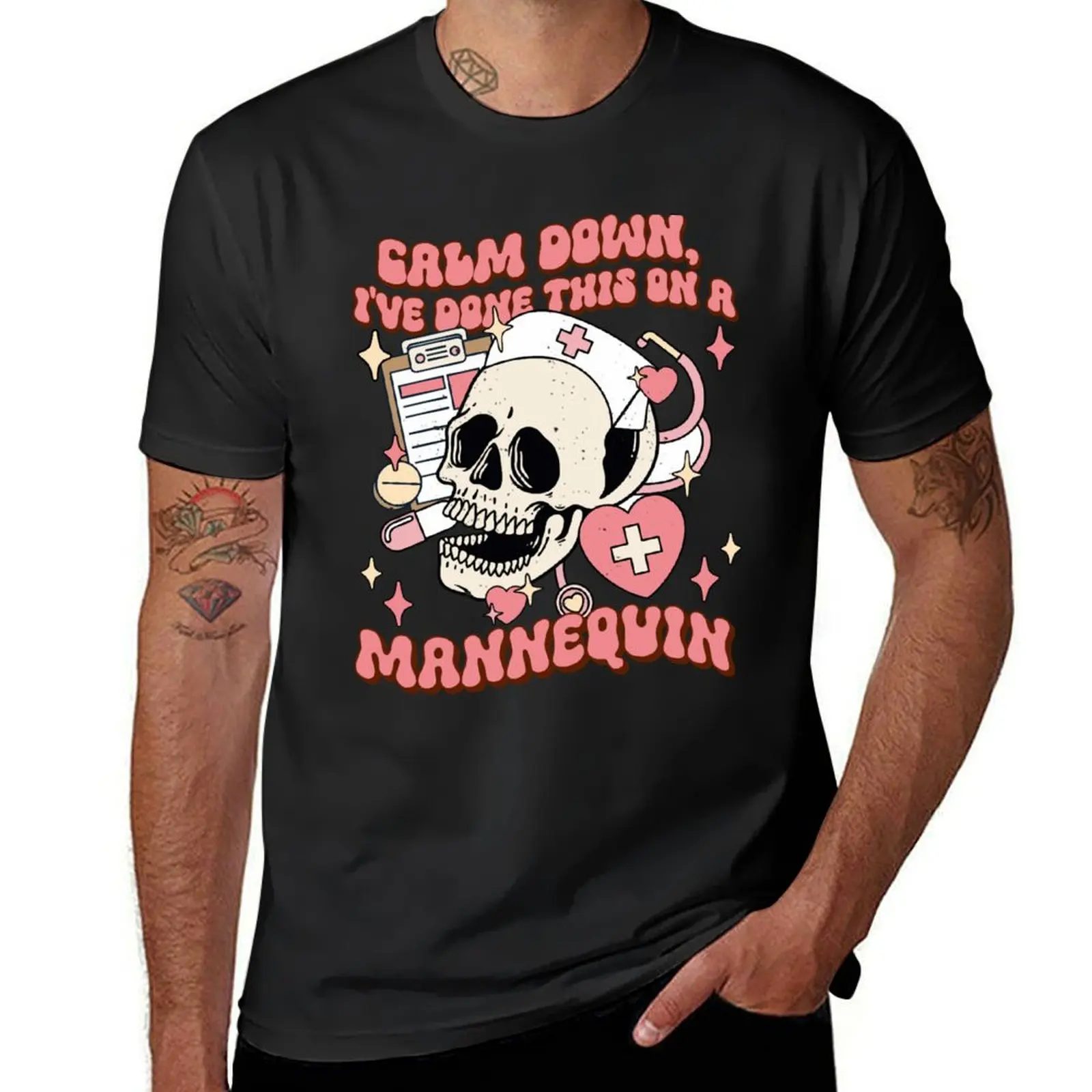 Calm Down I_ve Done This On a Mannequin T-Shirt graphics oversized Aesthetic clothing mens graphic t-shirts big and tall