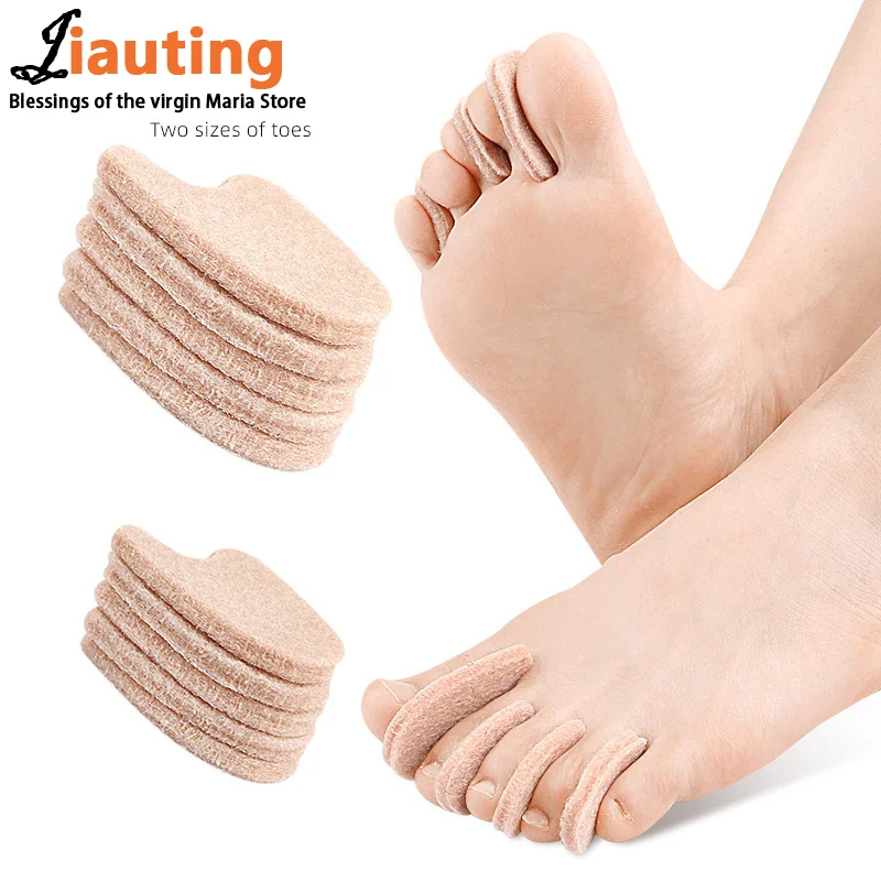 4PCS Felt Toe Straightener Thumb Eversion Overlapping Toe Separator Daily Toe Divider With Large Foot Bone Eversion Foot Care