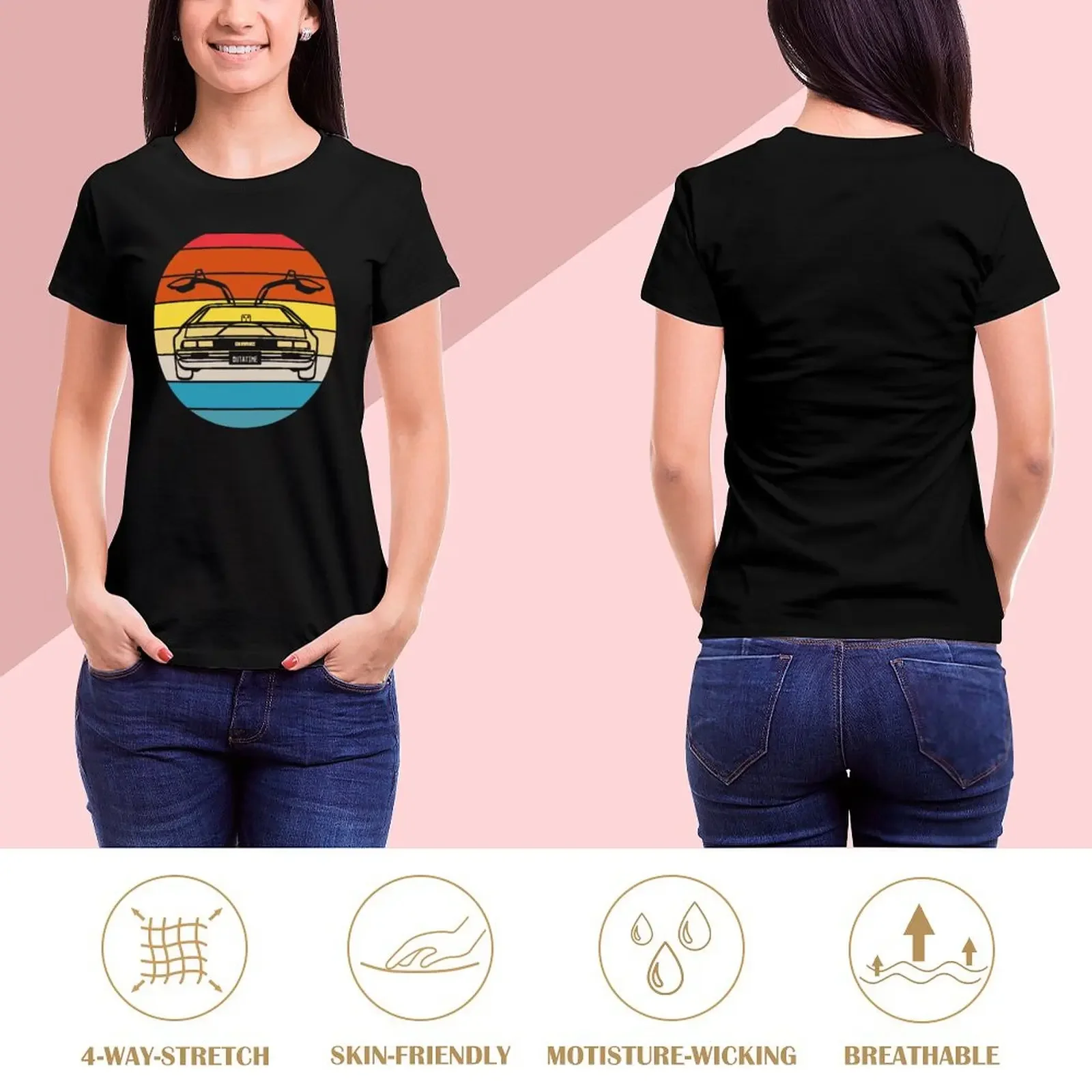 The Delorean Sunset T-Shirt animal prinfor plus sizes cute clothes anime white t shirts for Women