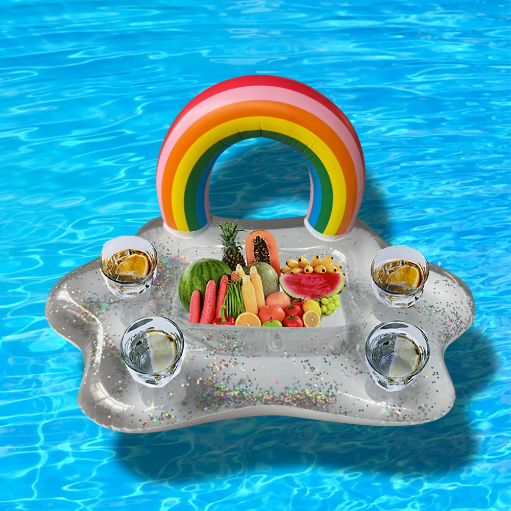JAHEMU Lot De 6 Sous-Verres Gonflables Porte-Gobelet Piscine – PVC, Étanche, Flottant – Pour Piscine, Spa, Plage