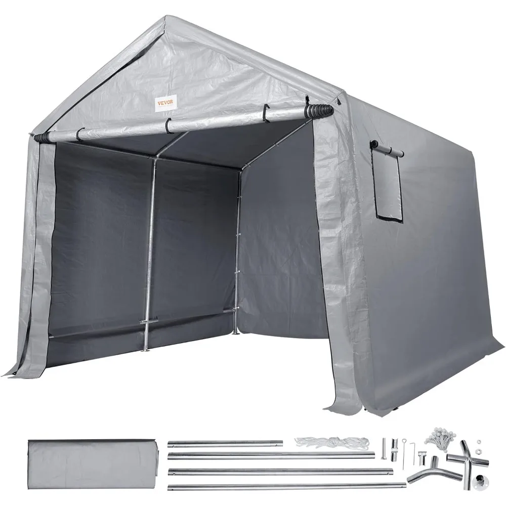 

Outdoor Storage Shed, 8 x 14 ft Portable Storage Tent with Roll-up Door & Vents, Waterproof Canopy Shed Shelter, Heavy Duty Fra