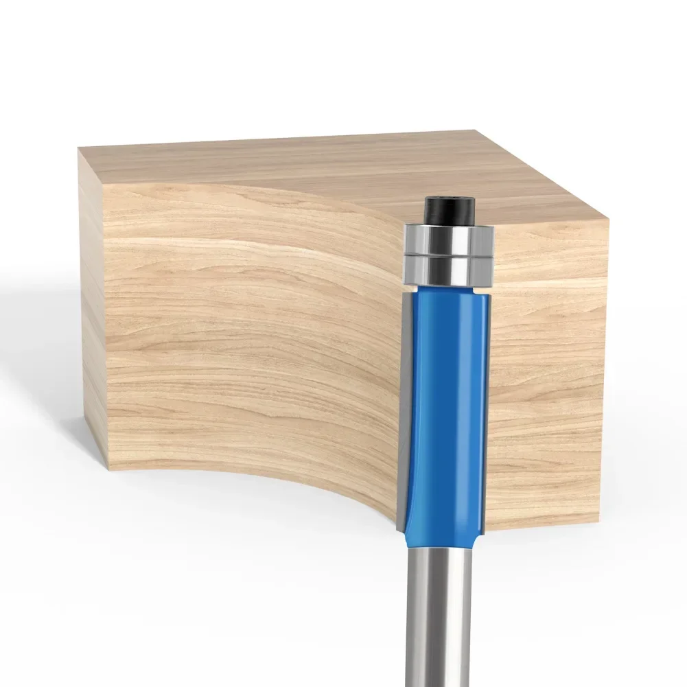 1PC 1/4" 6.35MM 6MM Shank Milling Cutter Wood Carving Double Bearing Flush Trim Bit Router Bit Woodworking Wood Bit Face Mill