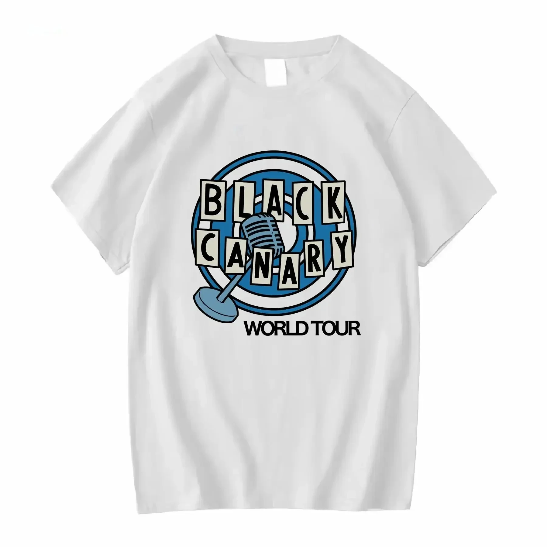 

Cute letter Black Canary print pattern T-shirt for summer casual fashion round neck short sleeved women's T-shirt