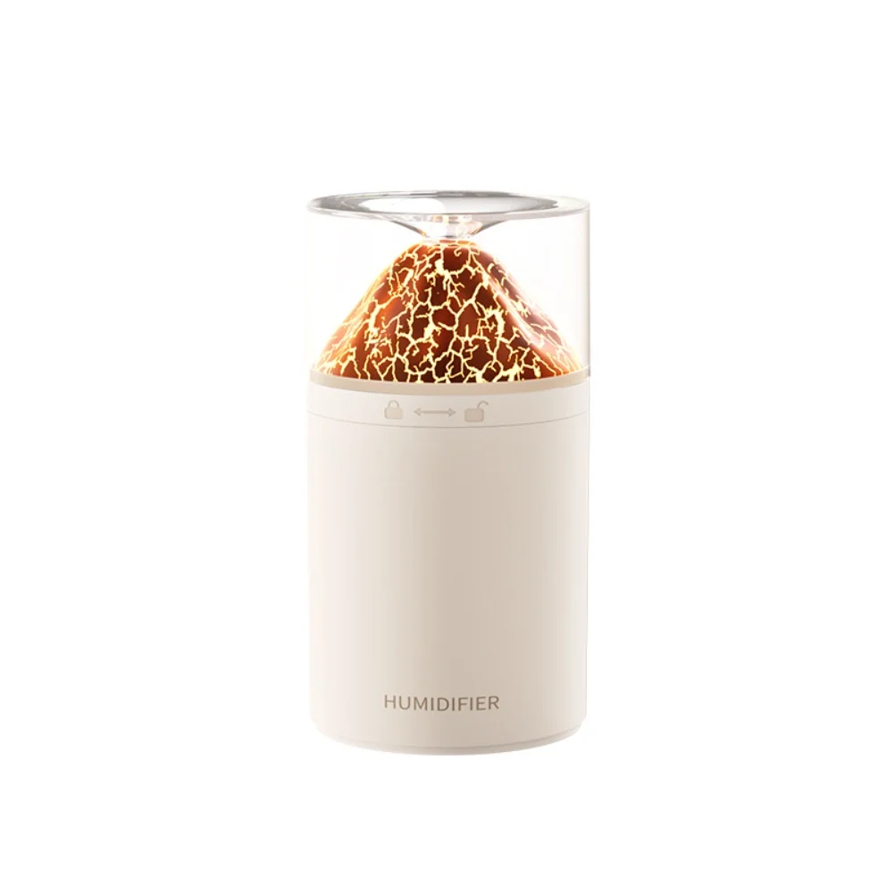 300ml Volcanic Humidifier with Aromatherapy and Mood Enhancing Ambient Light Compact and Quiet for Use in Bedroom or Office